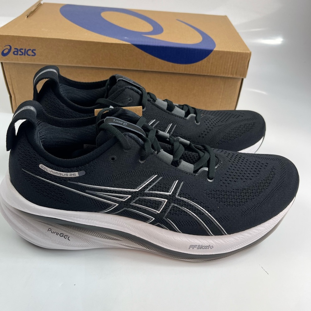 Asics Gel-Nimbus 26 Women's Black/White Athletic Running Shoes Size 13
